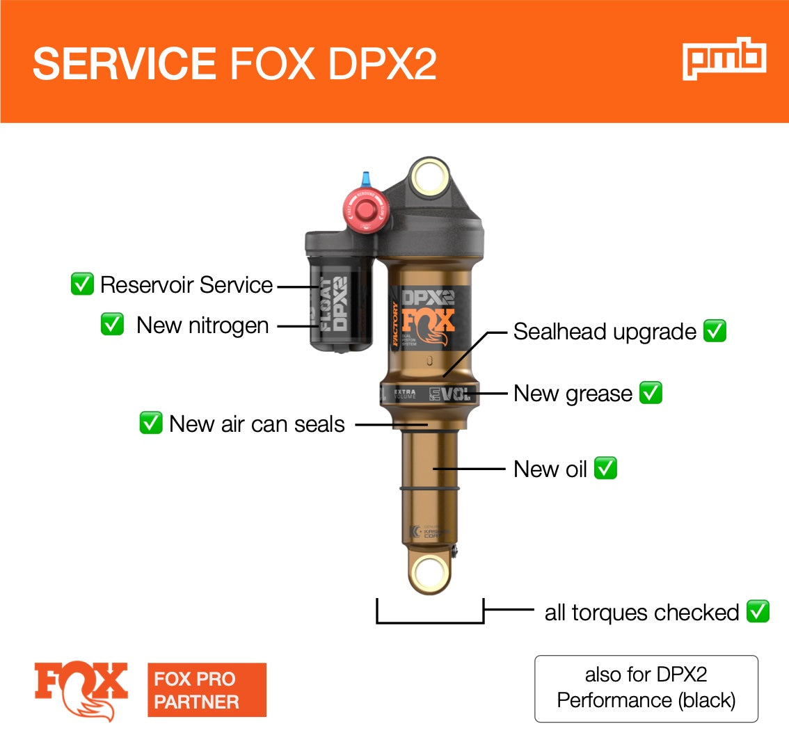 Fox Float DPX2: Service de Révision Amortisseur VTT avec options d'optimisation